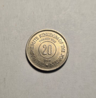 Iordania 20 Fils 1949 UNC foto