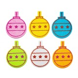 Sticker gumat glob cu sclipici, multicolor, 6 bucati set