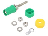 Soclu Banană 4mm 15A Verde Panou