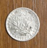 50 centimes 1909, Franța, argint, Europa