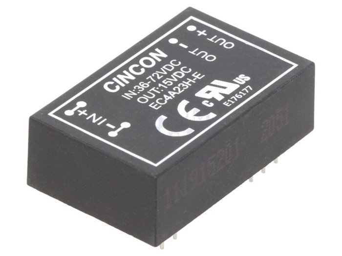 Convertor DC/DC 15V 0.4A 36-72V THT