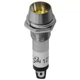 Bec martor 12Vdc 9x36mm LED galben metal