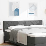 vidaXL Tăblia de pat gri &icirc;nchis, design &icirc;n blocuri de diamant, 180 cm, din țesătură