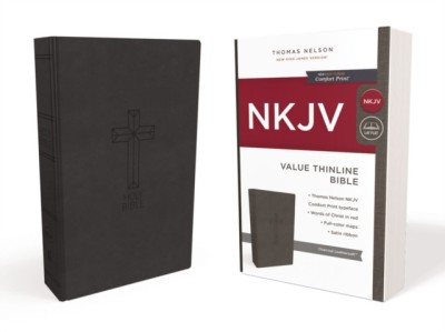 NKJV, Value Thinline Bible, Standard Print, Imitation Leather, Black, Red Letter Edition foto