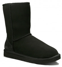 Cizme Piele Tip UGG Model Negru Scurt foto