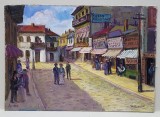 Nicolcea Spineni - Strada Baratia, Ulei pe Carton, 35x50cm, Semnat, Pictura Originala