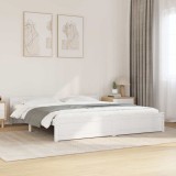 vidaXL Cadru de pat Super King 6FT, alb, 180x200 cm, lemn masiv