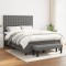 vidaXL Pat box spring cu saltea, gri &icirc;nchis, 140x200 cm, textil 3136918