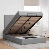 VidaXL Cadru de pat otoman cu saltea țesătură gri deschis 120x200cm 3313147