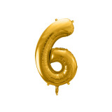 Cumpara ieftin Balon Folie Cifra 6 Auriu, 86 cm, Partydeco