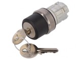 Comutator Rotativ cu Cheie 22mm Argintiu