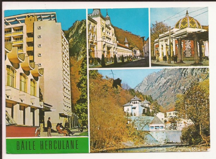 Carte Postala veche Romania -Baile Herculane , circulata 1973