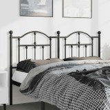 VidaXL Tăblie de pat metalică, negru, 135 cm 353471
