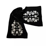 Cumpara ieftin Marama Traditionala Neagra cu Broderie Florala Aurie - MT08