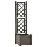 Cumpara ieftin Jardiniera de gradina cu spalier, antracit, 43x43x142 cm, PP