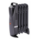 Mini radiator cu ulei 500w, 5 elementi, termostat ajustabil, negru