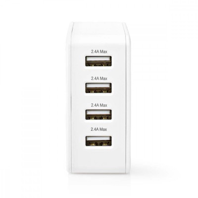 Alimentator incarcator 220V - USB 24W 2x2.4A 2x1A alb NEDIS foto