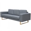 Gossi canapea cu 3 locuri, gri deschis, material textil