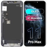 Display cu Touchscreen GX pentru Apple iPhone 11 Pro Max, cu Rama, Versiune OLED, Negru