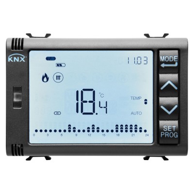 Cronotermostat + control umiditate 3M Easy Gewiss Chorus negru GW12794H foto