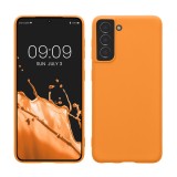 Husa Kwmobile pentru Samsung Galaxy S21, Portocaliu, Silicon, KWM000012BS034C, Carcasa