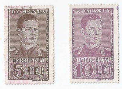*Romania, lot 1006 cu 2 timbre fiscale generale, 1941, oblit. foto