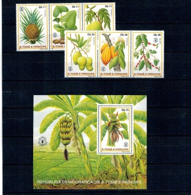 Sao Tome 1981 - Fructe, serie si colita neuzata foto