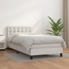 VidaXL Pat box spring cu saltea, alb, 90x200 cm, piele ecologică 3141102