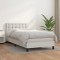 vidaXL Pat box spring cu saltea, alb, 90x200 cm, piele ecologică 3141102