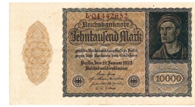 Germania 10 000 10000 Mark 1922 P-72 Seria 01442652 foto