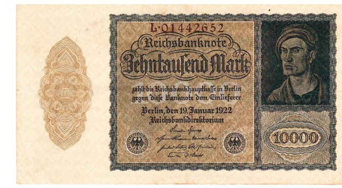 Germania 10 000 10000 Mark 1922 P-72 Seria 01442652