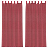 Cumpara ieftin Perdele Voile cu Bucle 2 buc Rosu Vin 140x245 cm