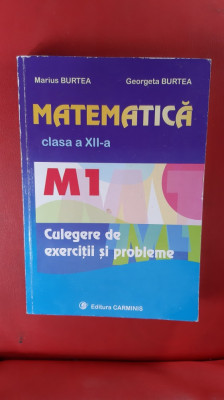 MATEMATICA CLASA A XII A ,M1 CULEGERE DE EXERCITII SI PROBLEME - BURTEA foto