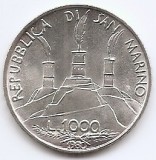 San Marino 1000 Lire 1980 - Sf&acirc;ntului Benedict, Argint 14.6g 835, 31,4 mm, KM-112 aUNC (2)