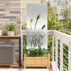 vidaXL Panou Decorativ de Grădină Argintiu 50 x 140 cm Oțel inoxidabil