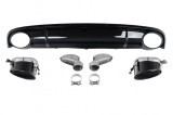Difuzor Bara Spate si Ornamente Evacuare Audi A7 4G (2010-2014) RS7 Design Negru