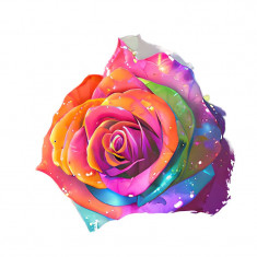 Sticker decorativ, Trandafir, Multicolor, 60 cm, 8411ST foto