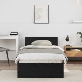 VidaXL Cadru de pat Stejar negru 90 x 190 cm Lemn compozit