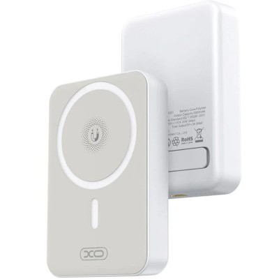 Baterie Wireless Magnetica, XO-PR231, 10.000mAh, Incarcare PD20W cu Port Type-C, Alb foto