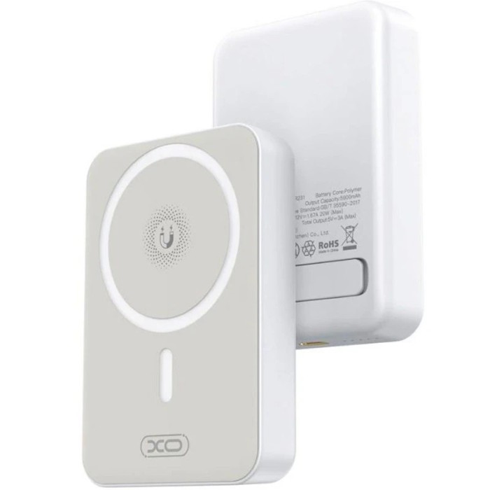 Baterie Wireless Magnetica, XO-PR231, 10.000mAh, Incarcare PD20W cu Port Type-C, Alb