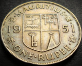 Cumpara ieftin Moneda exotica 1 RUPIE - MAURITIUS/ BRITANIA, anul 1951 * cod 4266 B = George VI, Africa