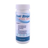 Cumpara ieftin Set de 50 de benzi pentru testarea apei, efectueaza 6 teste simultan, duritate, acid cianuric, alcalinitate, PH, clor liber, clor total