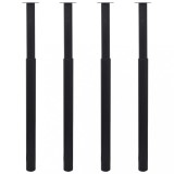vidaXL Picioare de masă telescopice, 4 buc., negru, 710 mm-1100 mm