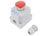 Casetă de Comandă cu 1 Buton Ciupercă IP65 NC