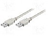 Cablu din ambele par&amp;#355;i, USB A mufa, USB 2.0, lungime 3m, gri, Goobay - 93376