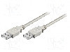 Cablu din ambele par&amp;amp;#355;i, USB A mufa, USB 2.0, lungime 3m, gri, Goobay - 93376 foto