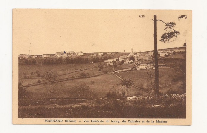 FV3-Carte Postala- FRANTA - Marnand (Rhone ), Vue generale du bourg , 1975