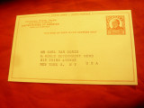 Carte Postala cu marca fixa 3C SUA pt.sustinere la Premiul Nobel pt. Pace -necir, Necirculata, Printata