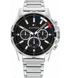 Tommy Hilfiger Mason Ceas Barbatesc 45mm Cronograf Cu Baterie cu Brățară Metalică Argintie 1791936