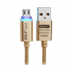 Cablu Golf Led Micro USB 12M Auriu foto